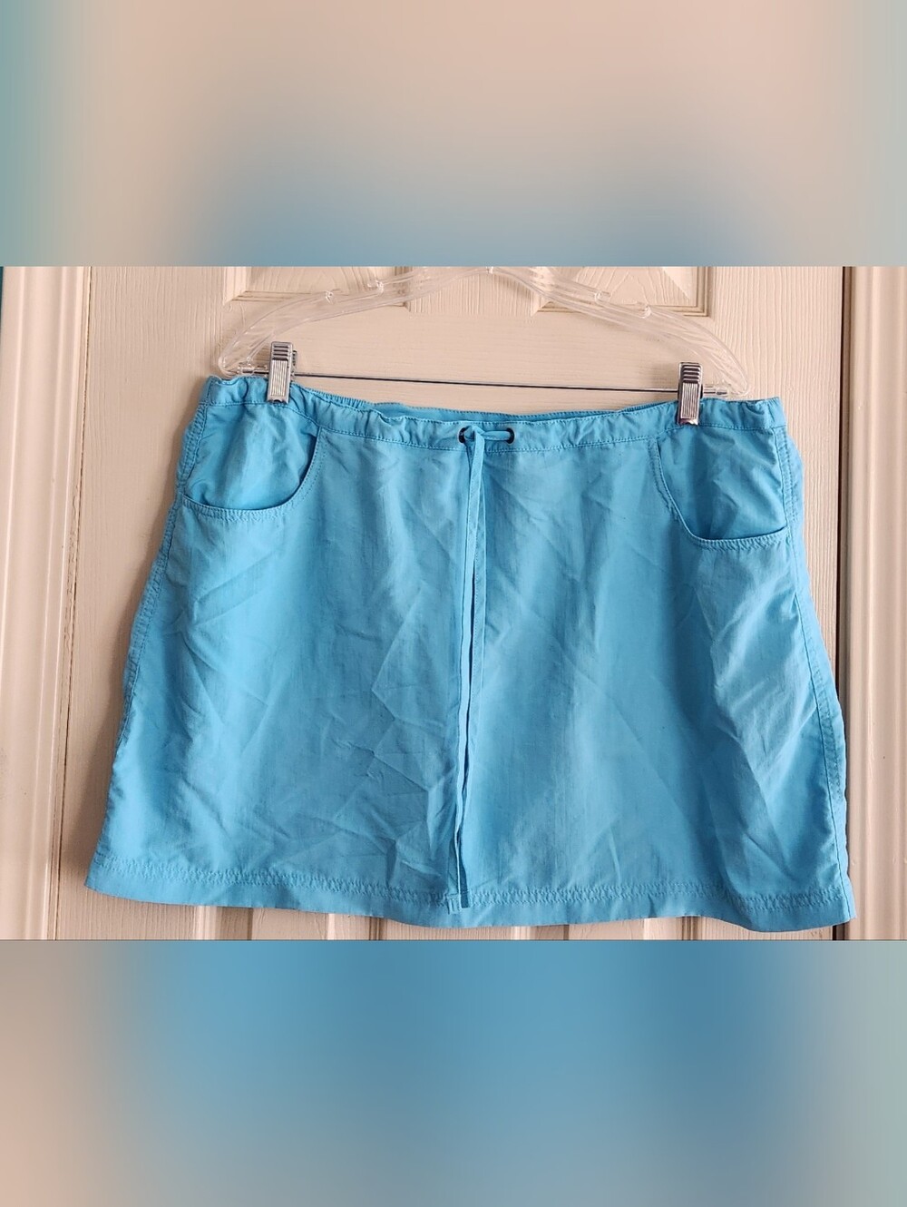 LL Bean Womens Aqua Blue Mini Tennis/Swim Skirt Size XL